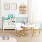 UTEX Kids Wood Table and Chair Set and Kids Sling Bookshelf