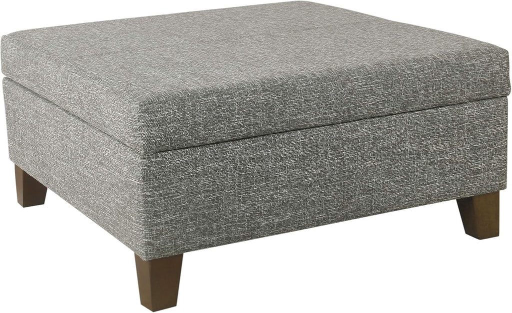 HomePop 32" Square Storage Ottoman - Slate Gray