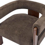 Christopher Knight Home Nettie Modern Accent Chair for Living Room, Velvet Fabric Single Lounge Sofa Chair with Wooden Frame, Comfy Reading Chair for Bedroom, Lounge Armchair with Cushion, Dark Brown