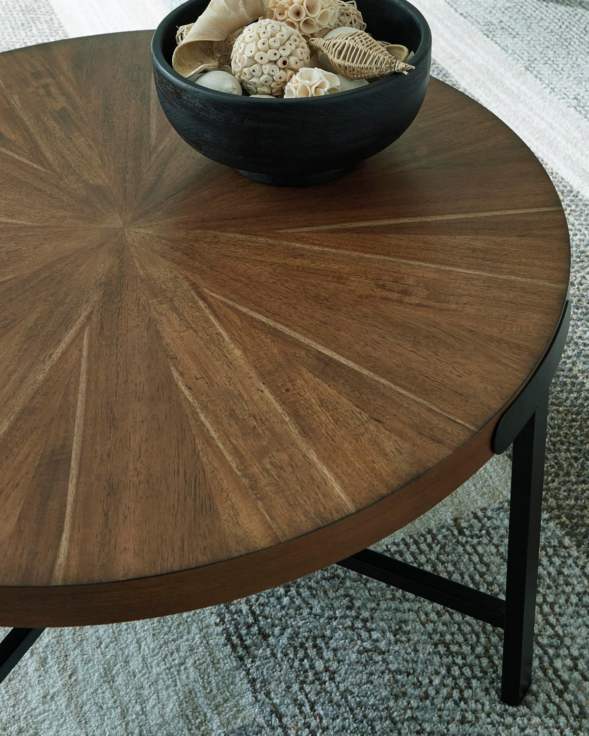 GTU Furniture Casual Acacia Wood Square 3-Piece Coffee Table Set, Cocktail Table with 2 Matching End Tables, Brown Finish for Living Room