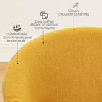 Art Leon Mid Century Modern Dining Chairs - Set of 2 Kitchen Dining Room Chairs, Fabric Accent Chairs with Wood Legs, Walnut Bentwood, Yellow