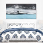 Abstract Wall Art Black White and Blue Canvas Art Wall Decor Modern Art Wall Decor Painting Framed Artwork Abstract Canvas Wall Art for Living Room Bedroom Office 24"x48"