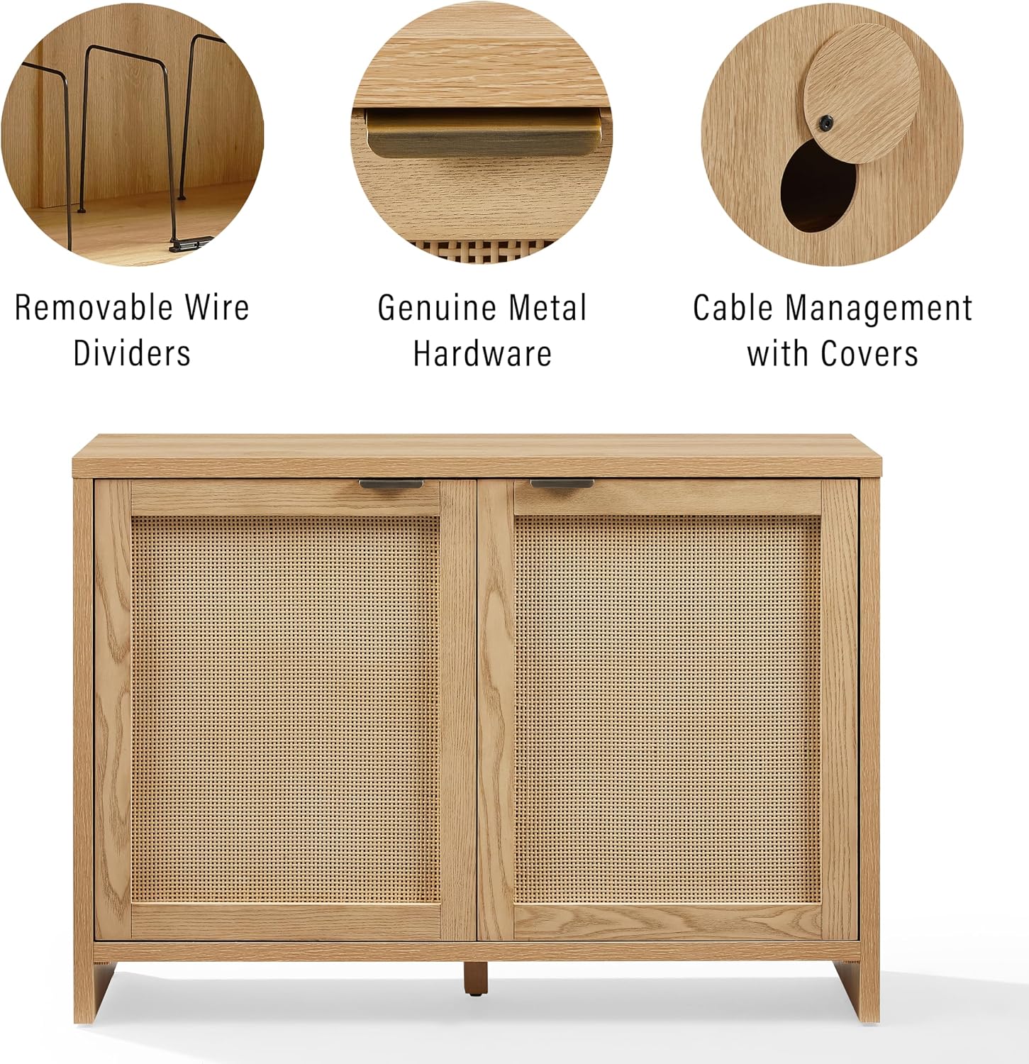 Crosley Furniture Kenji Record Player Cabinet with Vinyl Storage, Media Stand, Modern Home Organizer, Ash