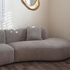Acanva Modern Curved Sectional Living Room Couch, Minimalist Comfy Boucle Fabric Modular Sofa for Apartment, Home Office, 114" W Right Hand Facing, Light Coffee