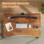Huuger Folding Desk for Small Spaces, 31.5 Inch Foldable Computer Table | Easy Assembly, Small Writing Work Office Computer Desk, for Home Office, Study, Bedroom, Dorm, Space Saving, Rustic Brown