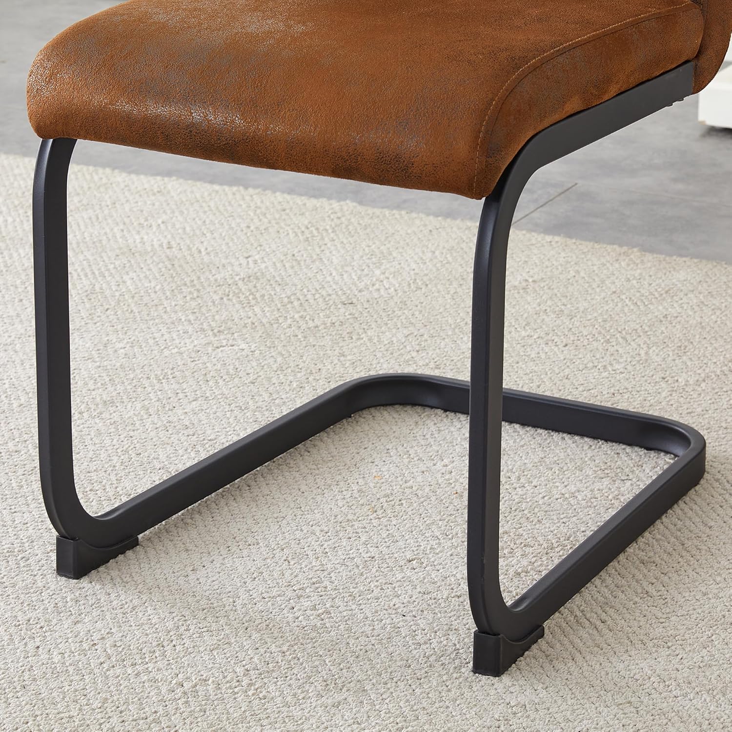 Baysitone Modern Dining Chairs Set of 6, Side Dining Room Chairs, High Back Kitchen Chairs with Suede Fabric Padded Seat for Dining Room,Kitchen, Living Room Brown