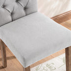 Tufted Upholstered Parsons Dining Chair Set Fabric Diner Accent Stylish Modern Kitchen Living Room with Button Sturdy Solid Wood Legs, 6-Pack