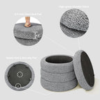 allamazing Storage Ottoman, Round Ottoman with Storage, Vanity Stool Foot Rest with Removable Lid, Round Boucle Upholstered for Living Room Pouf Footstool
