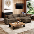 MIXPATIO 124" 4-Seat L Shaped Modular Sectional Sofa,Chenille Taupe | Modern Sectional Couches for Living Room, Wider Armrest and Deep Seat, Comfy Cloud Sofa, Soft Chenille Furniture