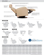 IMG Divani RG 225 Medium Glider Relaxer Rocking Recliner Swivel Chair - Trend Sand Leather Manual Recline - Adjustable Headres