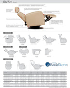 IMG Divani RG 325 Large Glider Relaxer Rocking Recliner Swivel Chair - Trend Sand Leather Manual Recline - Adjustable Headres