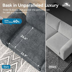 SUNSHINE VALLEY 157.5" U Shaped Modular Cloud Couch Sectional Sofa Ottoman | Chenille Blue, Modern Oversized 6-Seater, Living Room Furniture , Wider Armrest, Comfy Deep Seat, Sturdy Wood Frame