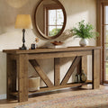 Solid Wood Sofa Table, 70.9 Inches Extra Long Console Table with 2 Tiers Storage Shelves, Rustic Entryway Table Behind Couch Table for Living Room, Hallway, Foyer, Brown