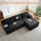 96" Sectional Sofa Cloud Couch with Deep Seat, Modern L-Shape Compressed Sofa Couch with Right Facing Chaise,Upholstered Couches for Living Room