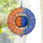 Personalized Sun & Lunar Wind Spinner 3D Stainless Steel, Sun Garden Spinner Hanging Outdoor Decor, Wind Spinners Outdoor, Custom Gift for Grandmother, Mom, Wife