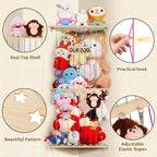 Corner Stuffed Animal Storage Toy Storage Organizer Stuffed Zoo Storage Wood Stuffed Toy Holder DIY Storage W/Star Pattern Hook Colorful Light Adjustable Double Layer Toys Storage for Nursery Bedroom