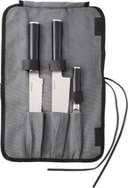 Babish German High-Carbon 1.4116 Steel Cutlery Knife Set, 3-Piece (Chef, Bread, & Pairing Knive) w/Kitchen Knives Roll