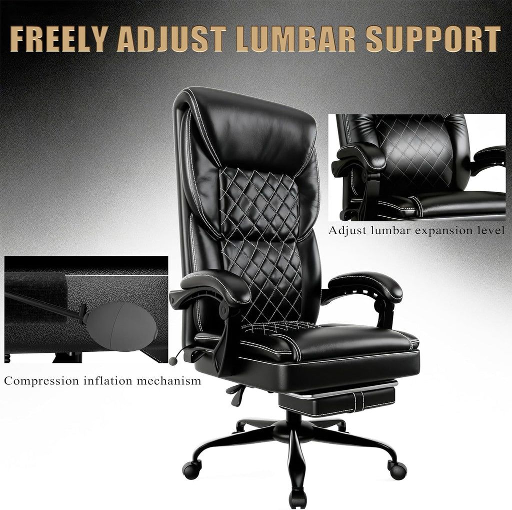 Gaming Chair with Pocket Spring Cushion and Footrest, Ergonomic Computer Chair for Adults, Breathable PU Leather Game Chair