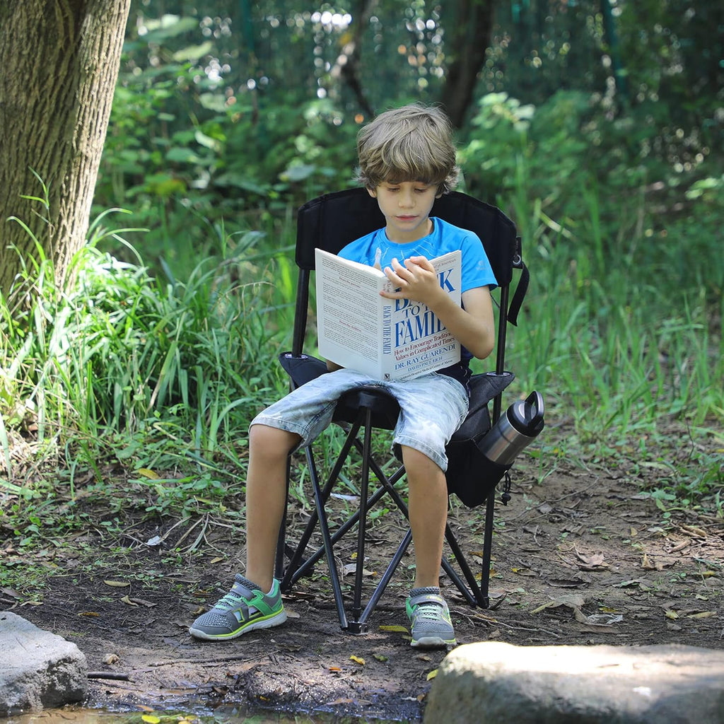 Portal Extra Large Quick Folding Tripod Stool with Backrest Fishing Camping Chair with Carry Strap