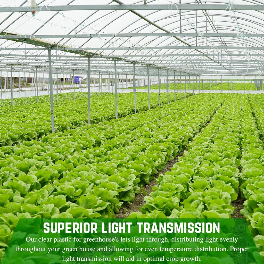 Farm Plastic Supply - String Reinforced 4 Year UV Resistant 10 mil Clear Greenhouse Plastic Sheeting - 4 Year UV Resistant Polyethylene Greenhouse Film, Hoop House Green House Cover (54' x 75')