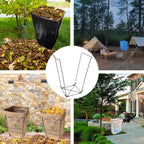 2PCS Trash Bag Holder Outdoor Leaf Bag Support Stand with 15 PCS 39 Gallon trash bags | Metal Garbage Bag Frame Holder for 30-45 Gallons Bags for Camping, Leaves, Gardening Parties