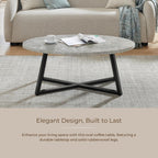 Roundhill Furniture Modern Harmony 3-Piece Wood Oval Coffee Table Set, Gray