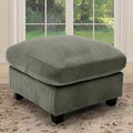 HAOMARKETS Corduroy Sofa Set, Upholstered Ottoman Footrest, Modern Living Room Furniture Sets,Green