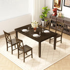 47.2in-63in Solid Wood Extendable Dining Table for 4-8, Unique Wood Grain, Modern Farmhouse Kitchen Dining Table for Small Spaces, Dining Room, Kitchen, Living Room