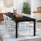 Tribesigns 78.7 Inches Long Dining Table for 6-8 Person, Large Industrial Rectangle Wood Dining Table, Rustic Narrow Dinner Table with Heavy Duty Metal Legs (Only Table) (Black)