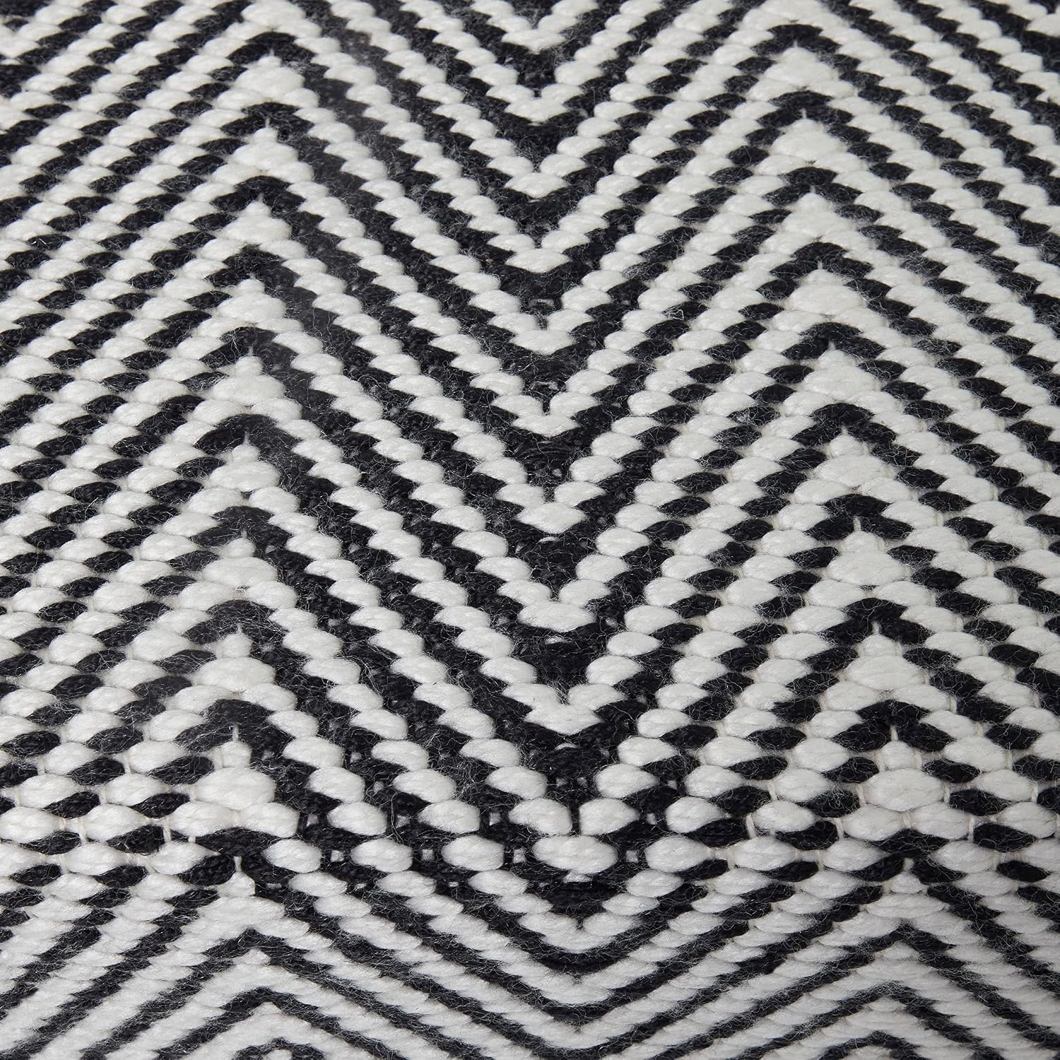 Deco 79 Polyester Chevron Bench with Wood Legs, 48" x 18" x 20", Black