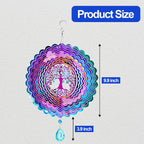 Wind Spinner, Hanging Wind Sculptures,Wind Spinners for Yard and Garden Decor,Yard Decorations Outdoor,Hanging Art Ornaments for Garden Yard Balcony Decor (Tree of Life)