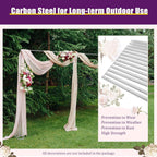 Wedding Arch Backdrop Stand, 19.7 x 9.8 FT Silver Wedding Arches Square Carbon Steel Balloon Arch Stand, Garden Arbor Frame for Birthday Party Photo Booth Background Decoration