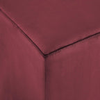 Studio Living® 18” Warren Ottoman Square Soft Velvet Bench, Stationary Ottomans, Backless Chair, Footrest for Living Room, Footstool Office, Bedroom, Padded Seat, Plum