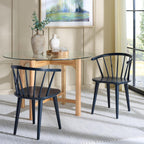 SAFAVIEH Furniture - Blanchard Side Chair Set of 2 - Navy - Solid Wood - Farmhouse Spindle - Ideal for Dining Room, Kitchen, Living Room, 18" Seat Height (AMH8512Q-SET2)