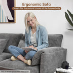 Modular Sectional Sofa, 111'' U Shaped Couch, Chenille Sofa with Movable Ottoman for Apartments, Living Room and Commercial Space, Dark Gray