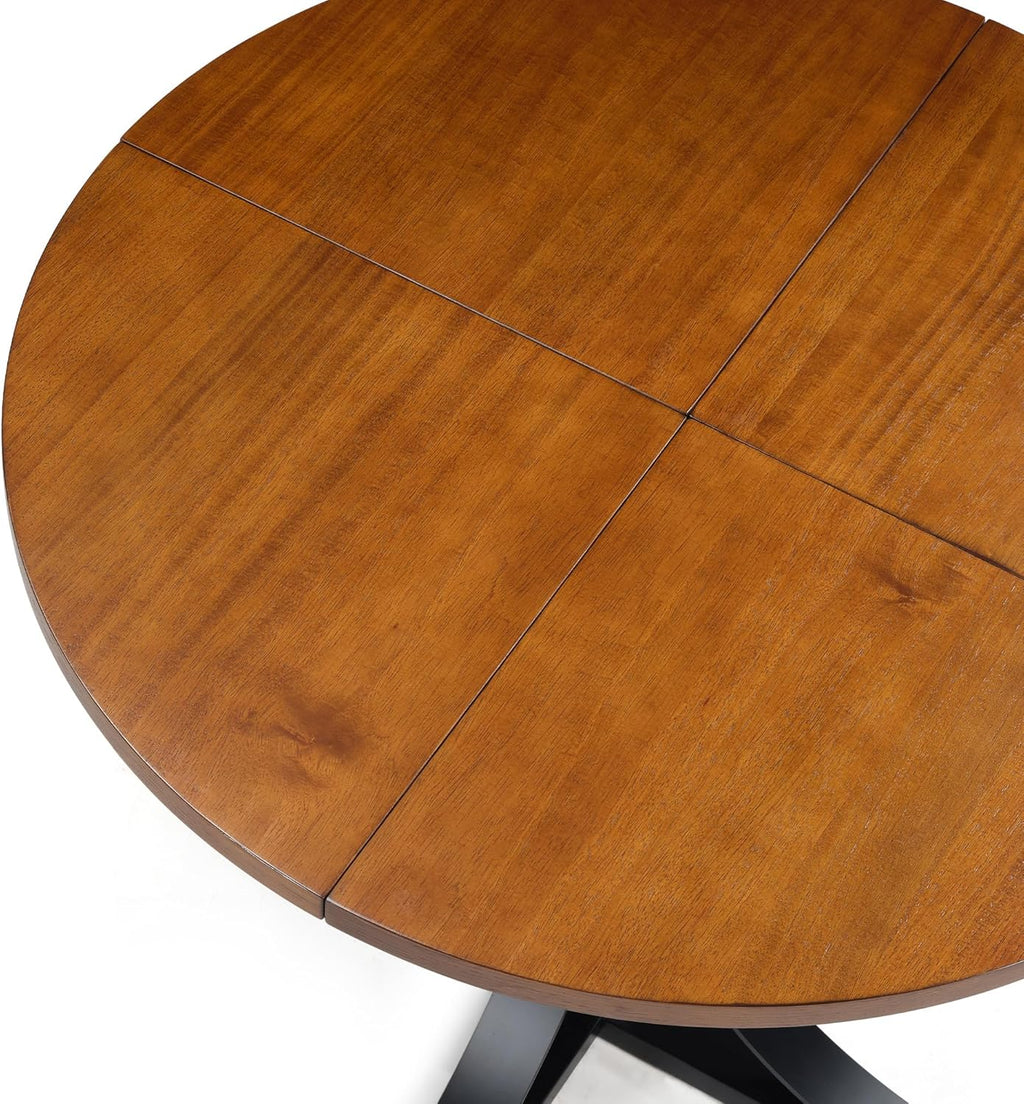 Need 36 Inch Round Dining Table for 2-4 People, Small Circle Kitchen Table, Space Saving Kitchen Dining Table for Dining Room, Kitchen, Apartment, Rubber Wood Tabletop, 220LBS Capacity