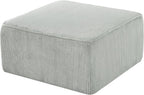 Christopher Knight Home Kyle Corduroy Woven Upholstery Square Ottoman, Living Room Sofa Ottoman with Wood Frame, Comfy Seating Experience with Dense Foam Padding, Non-Marking Foot Caps, Muted Green