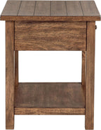 Coaster Home Furnishings Payne 1-Drawer Wood End Table with Shelf Distressed Brown
