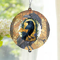 Personalized Raven Wind Spinner 3D Stainless Steel, Raven Garden Spinner Hanging Outdoor Decor, Wind Spinners Outdoor, Custom Gift for Grandmother, Mom, Wife