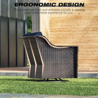 Joyside Outdoor Swivel Chair, Patio Swivel Chairs with Wide Armrest and Thick Cushions, Upgraded Large Size for Backyard, Garden, Poolside
