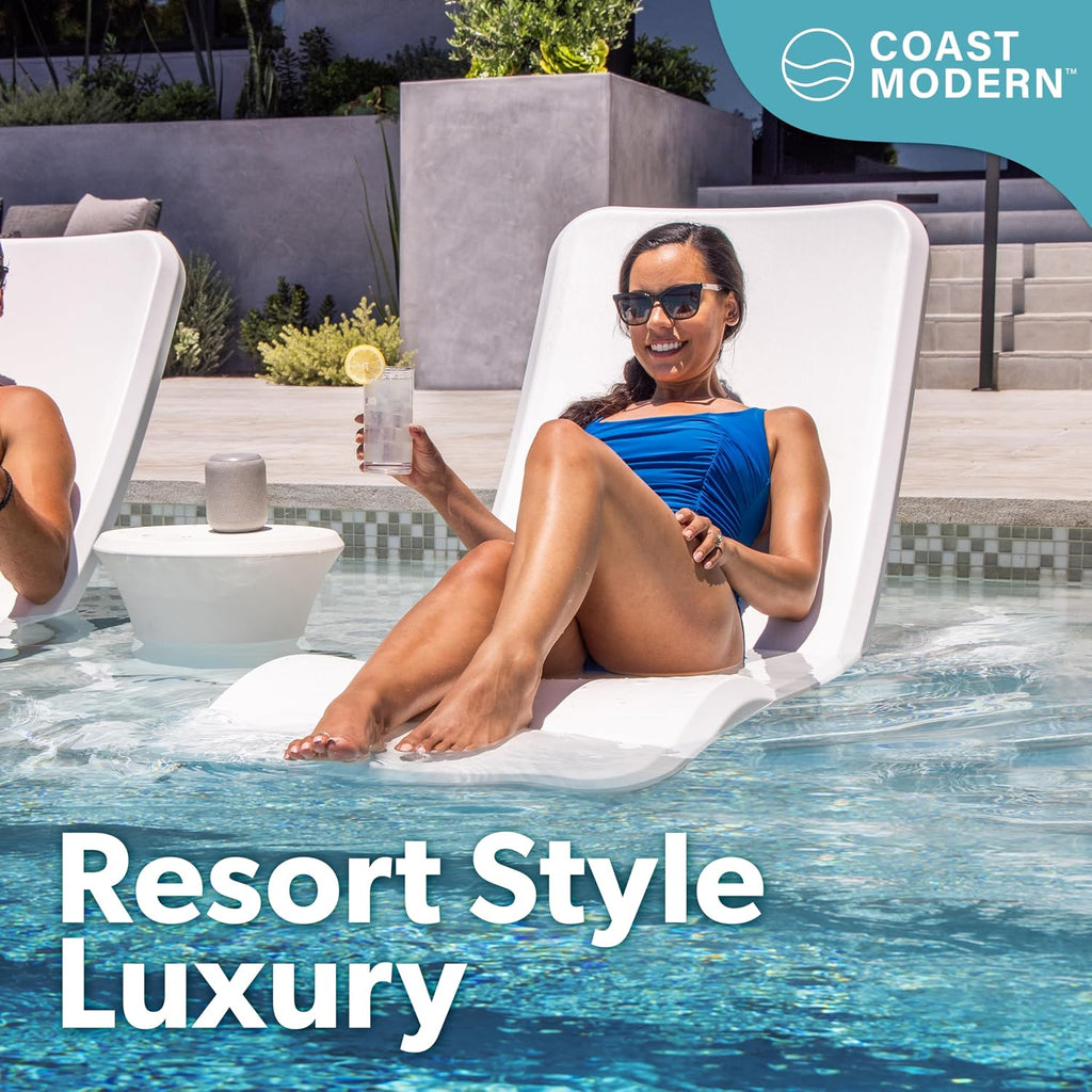 Coast Modern in Pool Lounge Chair - Waterproof & Weighted Chaise Lounger - Outdoor Pool Furniture for Patio or in Baja Shelf