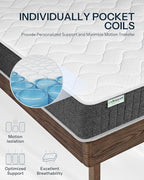 Life Balance Full Bed Mattress 12 Inch, Spinal Alignment Mattress with Individual Pocket Coils for Kids, CertiPUR-US Certified, Made in USA Full Size Mattresses in a Box, Medium Feel, CE-12-F