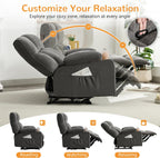 Oversized Loveseat Recliner Sofa, Double Recliner, Big Large Reclining Sofa with Cup Holders & Side Pockets, Traditional 2-Seater Manual Recliner Couch for Living Room, RV, Home Theater (Fabric,Grey)