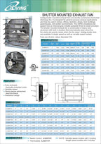 iLiving - 18" Wall Mounted Exhaust Fan - Automatic Shutter - Variable Speed - Vent Fan For Home Attic, Shed, or Garage Ventilation, 1736 CFM, 2600 SQF Coverage Area (Power Cord Not Included)
