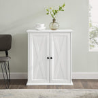 Crosley Furniture Clifton Stackable Pantry Storage Cabinet with Shelves, Kitchen, Dining, or Laundry Room, Distressed White