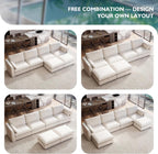 Ihanherry 152" Oversized Modular Sectional Sofa, Modern U Shaped Cloud Couch with 2 Storage Ottoman, 6-Seat Comfy Chenille Deep Seat Sofa with 2 Pillows for Living Room, Beige
