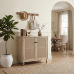 Fat Ant Buffet Cabinet with Storage, Rattan Sideboard Cabinet with 2 Magnetic Doors and Shelves, Kitchen Sideboard Accent Cabinet for Hallway, Entryway, Living Room, Kitchen, Natural