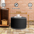 Outdoor Ottomans for Patio Pouf Waterproof Fade-Resistant Ottoman Foot Rest for Outdoor - Ottoman Chair Filled with High-Density All-in-One Foam, 20" D x 14" H Inches (Black, Round)