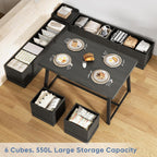Brafab Corner Dining Table Set, 43 Inch Breakfast Nook Table Set with Bench with Hidden Storage & 2 Ottomans, 5-Piece Corner Bench Dining Table Set, Brown