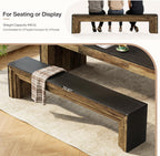 Tribesigns 70.9-Inch Extra Long Dining Bench, Farmhouse Wooden Kitchen Bench Seating for Table, Dining Room, Entryway, Living Room, Bedroom, Black & Brown